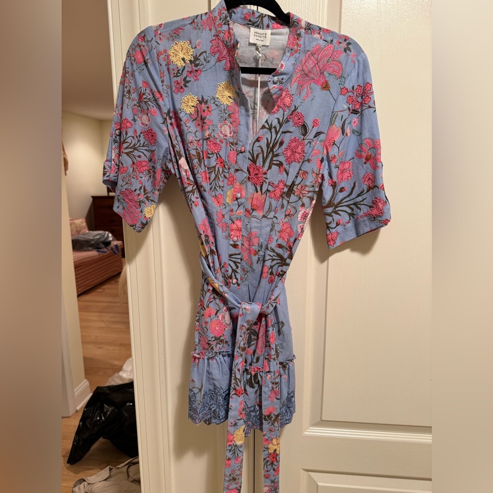 Hemant&Nandita blue floral mini dress